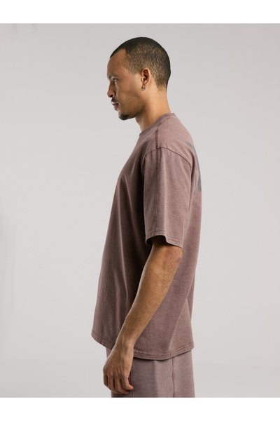 EVERLAST Ανδρικό μπλουζάκι Bronx 1910 Oversize Washed Brown