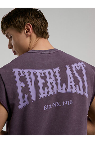 EVERLAST Ανδρικό αμάνικο φούτερ Bronx 1910 Oversize Washable Purple