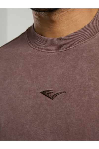 EVERLAST Ανδρικό μπλουζάκι Bronx 1910 Oversize Washed Brown