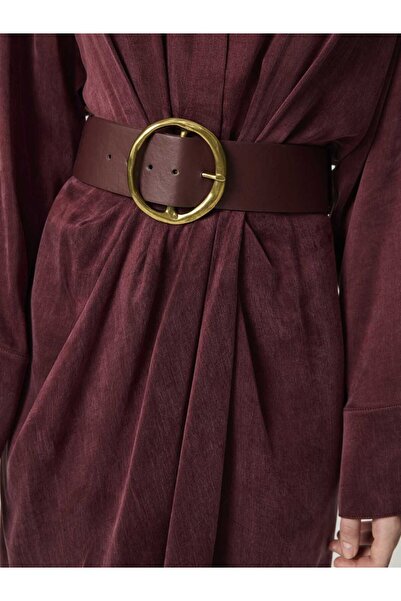 Nocturne Drape Detaylı Kemerli Maxi Elbise