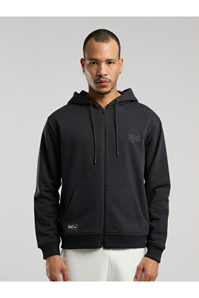 EVERLAST Ανδρικό φούτερ Ever Essentials Regular Anthracite με κουκούλα με φερμουάρ