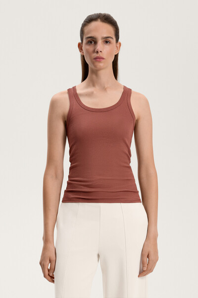 Oysho Pamuk ve modal içeren rib kolsuz tişört