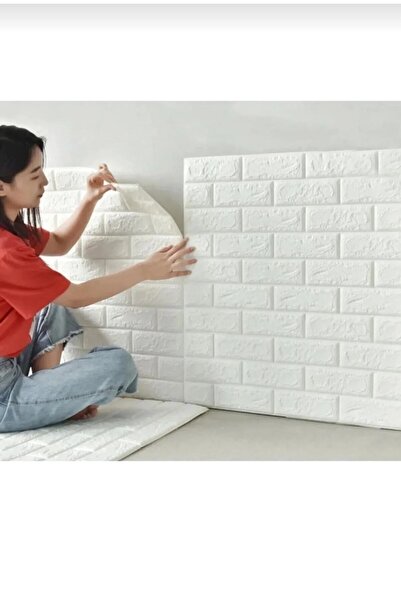 NEWSTORE HOME Kendinden Yapışkanlı Beyaz Duvar Paneli 3d 38*69 cm