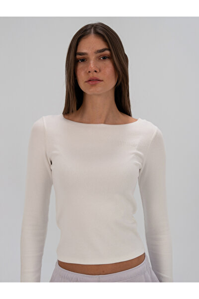 EVERLAST Ever Relaxed Rib Wmn Λευκό γυναικείο μακρυμάνικο μπλουζάκι