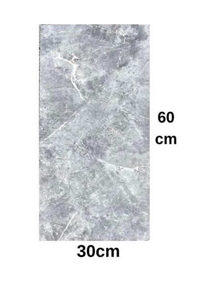 Renkli Duvarlar Shiny Antrasit Mermer Desenli 60x30cm Yapışkanlı Mutfak Banyo Kaplama Duvar Paneli Kağıdı CF-101