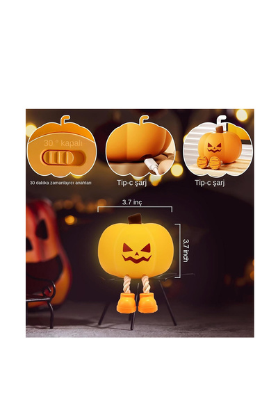 shop Mini Gece Lambası Dekoratif Işık Derecesi Ayarlanabilir Balkabağı Fener