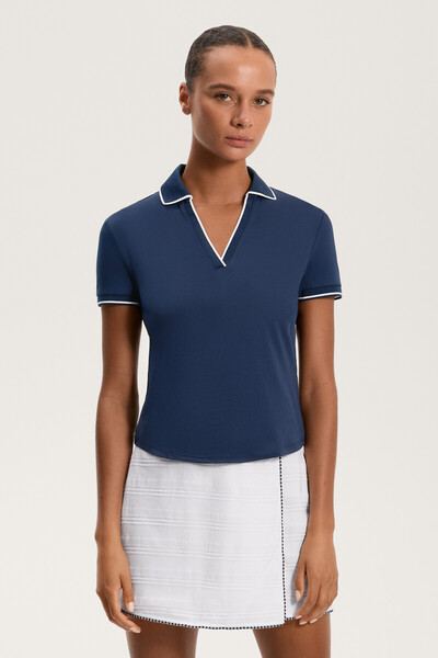 Oysho Piping Comfortlux kısa kollu polo tişört