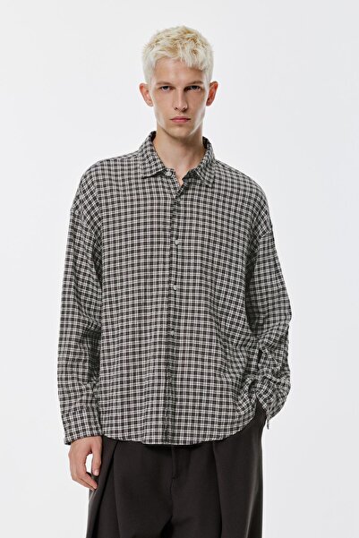 Pull & Bear Kareli uzun kollu gömlek