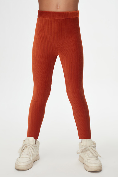 LOVETTI Girl's Corduroy Tights - Brick Color