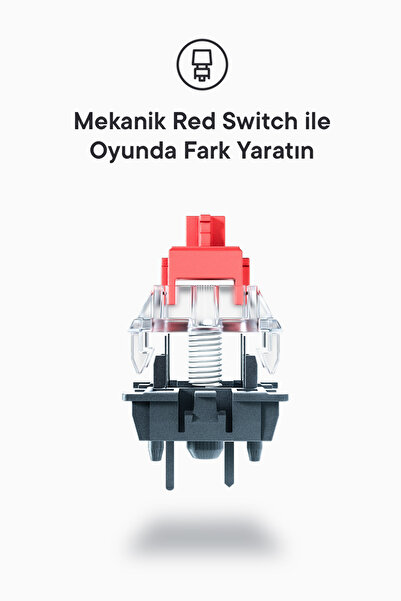 Everest Amber Type-C Bağlantılı RGB Ledli Mekanik Gaming Oyuncu Klavye Q Red Switch