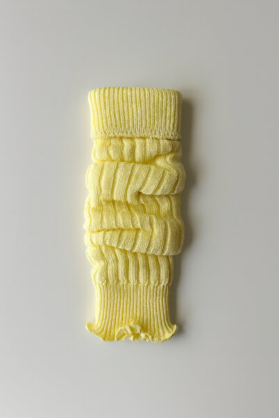 Hakan Collezione Kadın Sarı Akrilik Premium Uzun Aerobik Tozluk Bot Çorabı