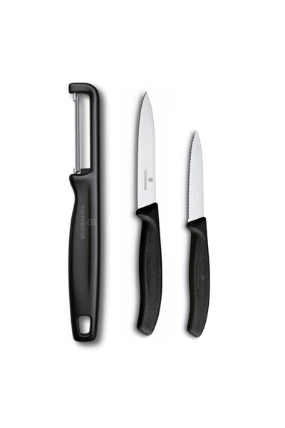 Victorinox Siyah 3'lü Bıçak Soyacak Seti