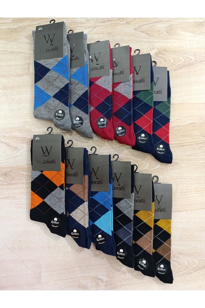 BY JAWALLİ SOCKS Eco-Friendly Men's Cotton Seasonal Seamless Perfumed Socks 1...