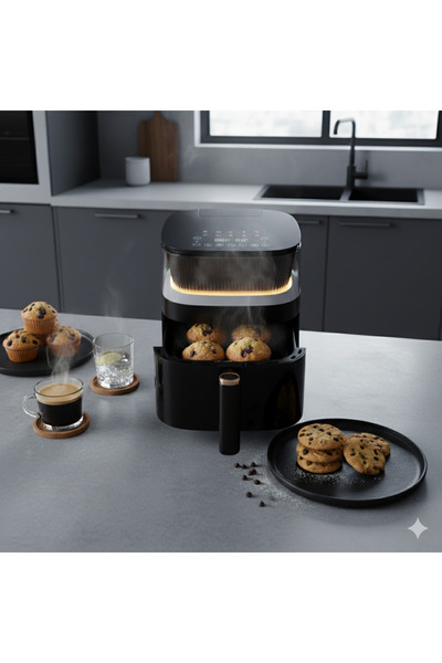 Robwell RX05 Yeni Nesil 5Lt Renkli Menü 10 Pişirme mod Ayarlı Akıllı Sesli Uyarı air Fryer