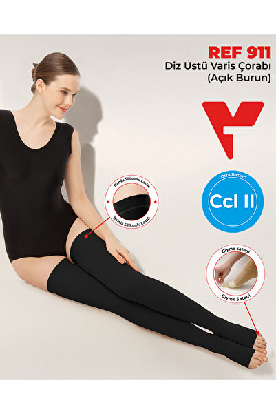 Variteks Diz Üstü Çorabı Orta Basınç Açık Burun 911