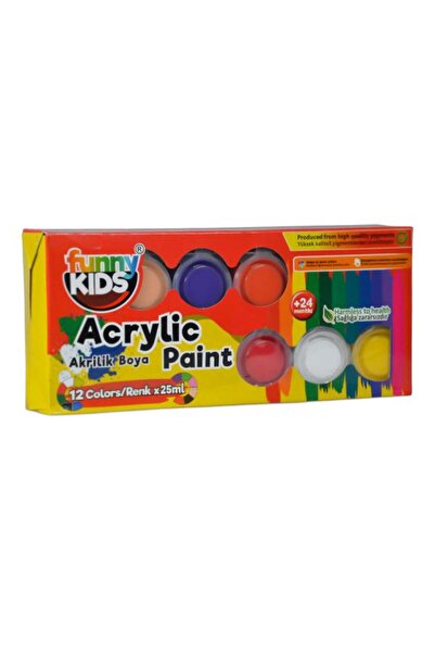 Rich Funny Kids Akrilik Boya 12 Renk x 25 ml Set
