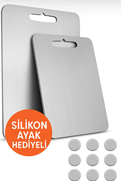 SUWAL 2’li Paslanmaz Çelik Kesme Tahtası Seti