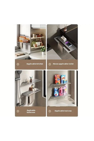 Güneş Krom Dekorasyon Gkd Decorative Stainless Steel Rack, 50Cm-30Cm 2 Pcs Modern Bathroom Towel Rack and Storage Unit