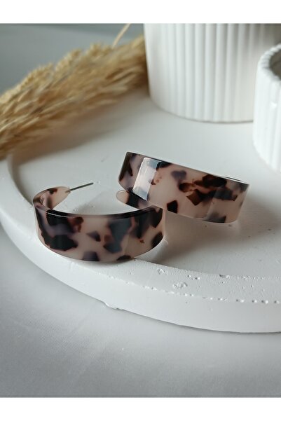 La fee aksesuar Leopard Pattern Hoop Earrings Women's Trend Earrings