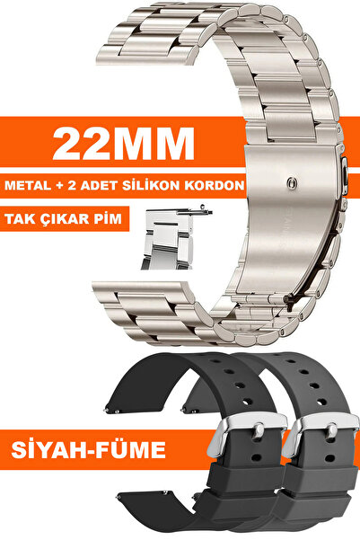 Trendburada Huawei Watch Gt2 Gt3 Gt4 Gt5 Pro-Xiaomi Redmi Watch 5 Active-Lite 22mm Metal Steel Silicone Band