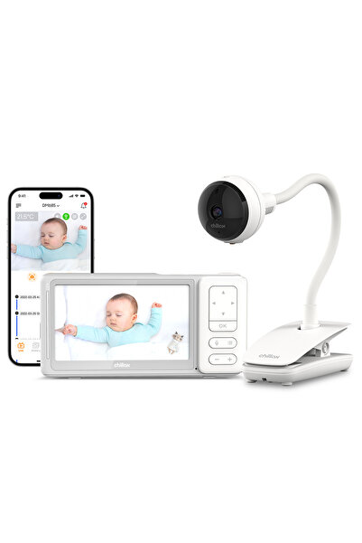 Chillax ChillaxBaby 5" Baby Monitor with Dual Mode Video 1080p FHD 360° Flexible Clip Camera, App Control