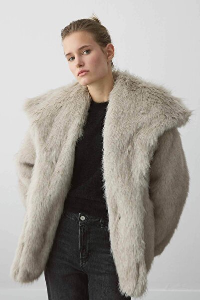 Hooopstore Premium Daily Gray Fur Coat
