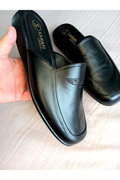 yörük tuhafiye Siyah Erkek Terligi Ev Misafir Çeyiz Bohça Ve Damat Terliği Erkek Terlik Damat Terlik