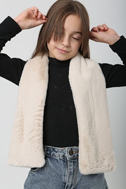 MARBERRY Бежевий плюшевий дитячий комір - м'яка текстура