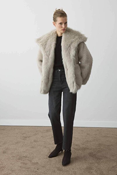 Hooopstore Premium Daily Gray Fur Coat