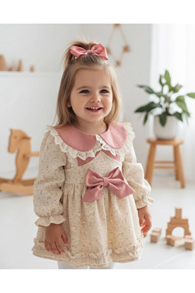 aysskids BETTY Kız Bebek Uzun Kollu Dantel Yaka Detaylı Özel Gün Bayramlık El...