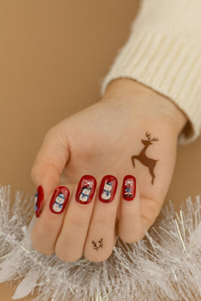 Flash Tattoos® Eat Drink Be Cozy Kış Temalı Su Transferli Tırnak Dövmesi