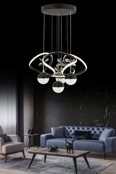 İstanbul Avize Rodin Power Siyah Modern Beyaz Power Ledli Lüx Led Avize