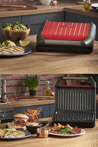 George Foreman 25040-56 Steel Grill Medium Izgara Ve Tost Makinesi - Kırmızı