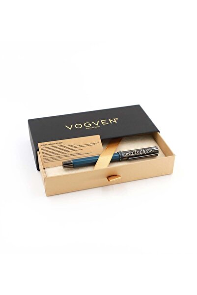 Kalemedair Vogven Marka Kişiye Özel Metal Roller Kalem - Mavi