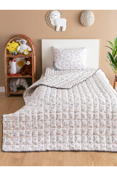 homewell % 100 Saf İngiliz Yünü Hipoalerjenik Tek kişilik Çocuk Uyku Seti Şir...