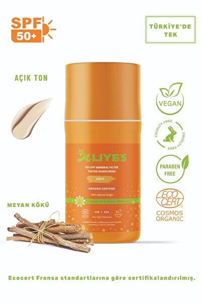 A Aliye's Organik 50 Spf Mineral Filtreli Renkli Güneş Koruyucu Krem - Light ...