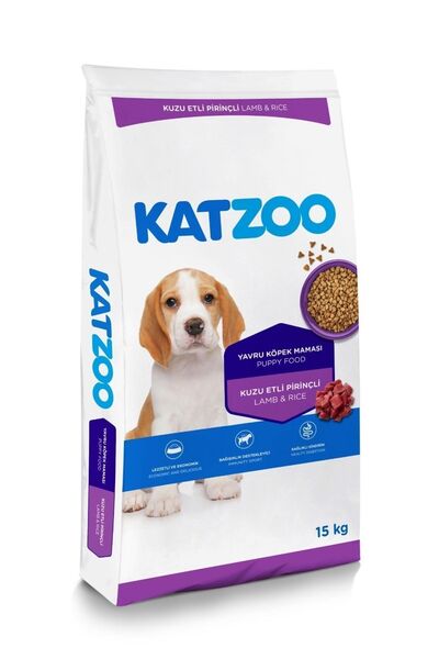 katzoo Yavru Köpek Kuru Mama 15 Kg | Kuzu Etli Ve Pirinçli