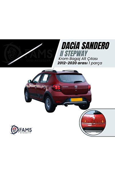 FAMS OTO AKSESUAR Dacia Sandero Stepway Krom Bagaj Alt Çıtası 2012-2020 P. Çelik