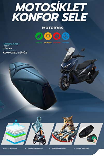 Motobros ARORA MAX-T Uyumlu Konfor Sele Kılıfı Visco Sünger (YIRTILMAYA DAYAN...