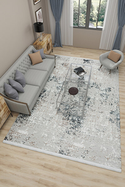 SEVENHILL Milano 210 Pudra Zarif Dokuma Salon Yatak Odası Halısı Kaymaz Moder...