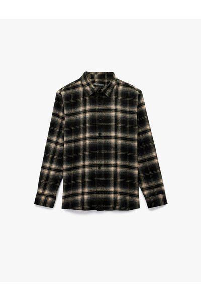 Koton Cămașă pentru păduretă, cu mânecă lungă, cu nasturi, cu guler clasic, cu croială normală