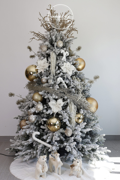 Dekorsende Χριστουγεννιάτικο Στολίδι Γυαλιστερό Κλαδί με Φράντζα Σαμπάνια 70 εκ.