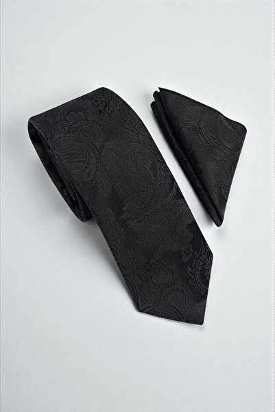 Milleniva نمط شال ربطة عنق سوداء ومنديل