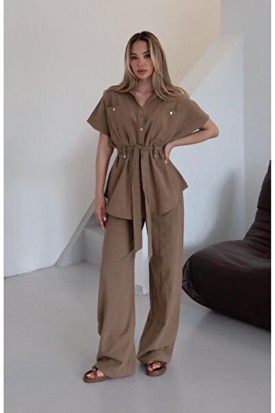 Laluvia Barna öves, gombos ing nadrág szett