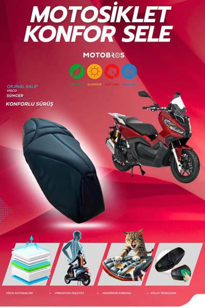 Motobros غطاء سرج مريح مصنوع من إسفنجة فيسكو من CANUINI SEHA