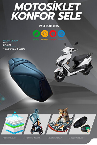 Motobros Husă de șa confortabilă compatibilă ARORA QUANTM 50/125, din spumă v...