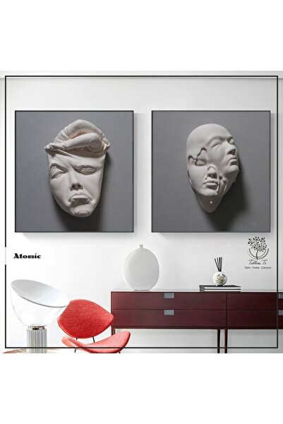 Tablomtr Metal Çerçeveli Camlı Atomic 2'liTablosu
