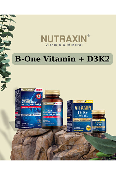 Nutraxin Muscle and Bone Set | D3K2+B-One Vitamin Supplement | Immune and Energy Support