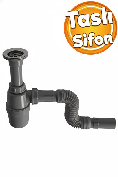 banyonatural 1 Kalite Taslı Lavabo Evye Sifonu Lavabo Evye Gider Borusu