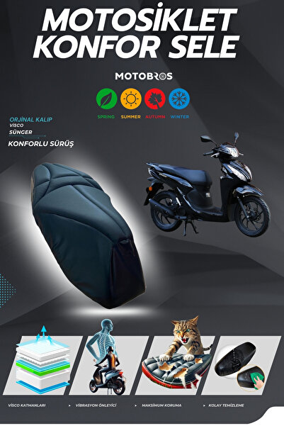 Motobros HONDA DİO ÖZEL KALIP VİSCO SÜNGERLİ TERLETMEZ ULTRA KONFORLU KONFOR ...
